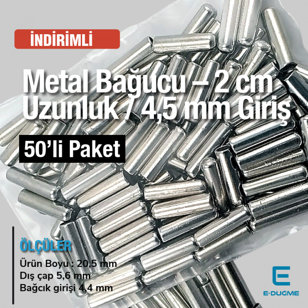 Metal Bağucu 4,5 mm Girişli 2 cm Boy 50 Ad/Paket E 2092PROMO Metal Bağucu 4,5 mm Girişli 2 cm Boy 50 Ad/Paket E 2092PROMO