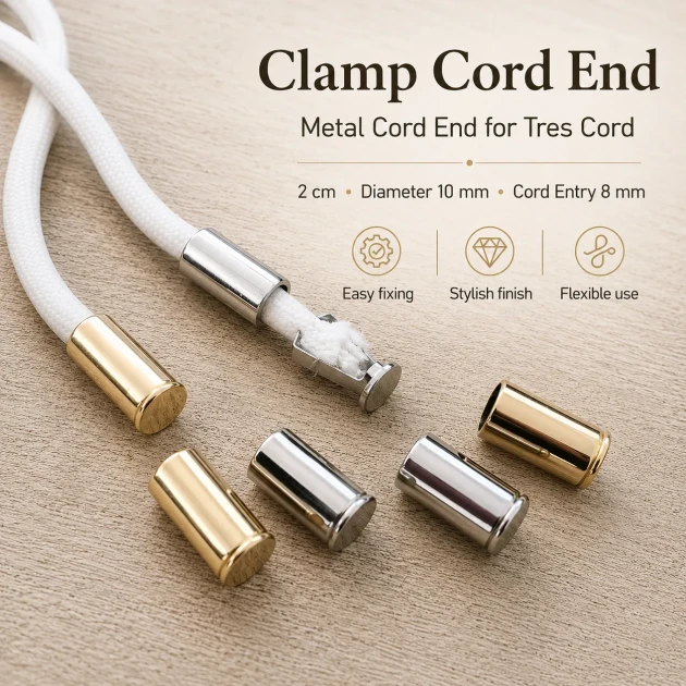 Easy Apply Cord End Tip for Bags and Garments 5 mm Opening GM0005