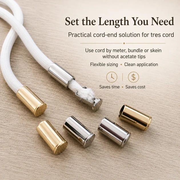 Easy Apply Cord End Tip for Bags and Garments 5 mm Opening GM0005