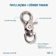 1,5 cm Viton Kanca Yaylı Döner Çanta ve Anahtarlık Kancası A 511VTN, zamak metalden üretilmiş, 35 mm uzunluk, 19 mm