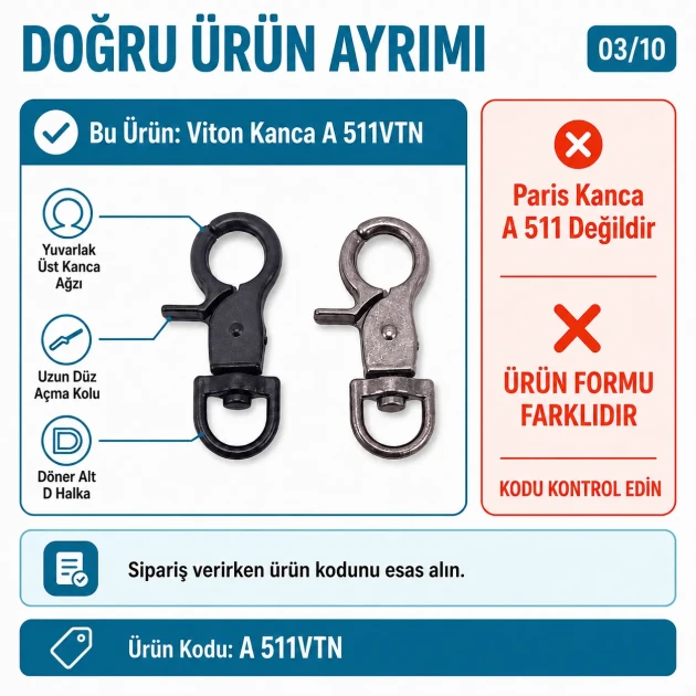 1,5 cm Viton Kanca Yaylı Döner Çanta ve Anahtarlık Kancası A 511VTN, zamak metalden üretilmiş, 35 mm uzunluk, 19 mm