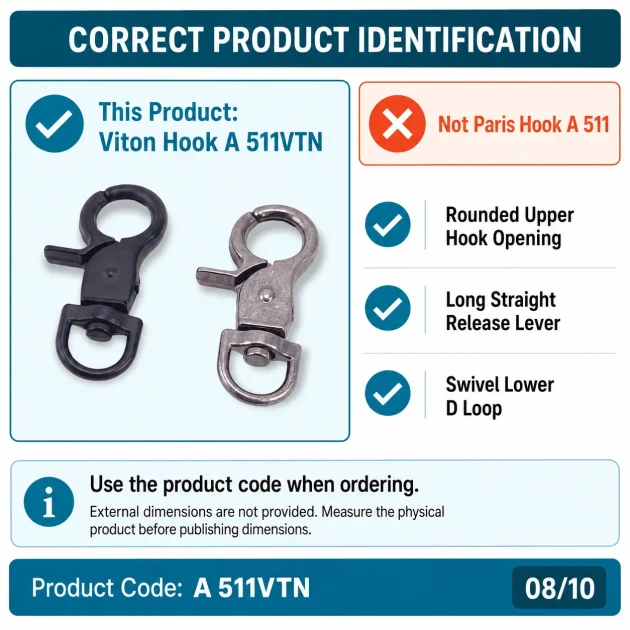 1,5 cm Viton Kanca Yaylı Döner Çanta ve Anahtarlık Kancası A 511VTN, zamak metalden üretilmiş, 35 mm uzunluk, 19 mm
