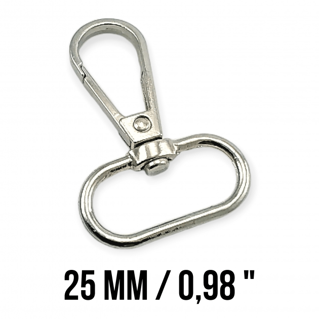 25 mm 0,98" Parrot Hook - Almond Hook - Spring Swivel Hook (100 Pieces/Pack) S24699