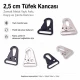 Tüfek Kancası 2,5 cm Zamak Metal Yaylı Askı Kayış ve Çanta Kancası A 552, çanta, kayış ve kemer kullanımı için ideal, sağlam