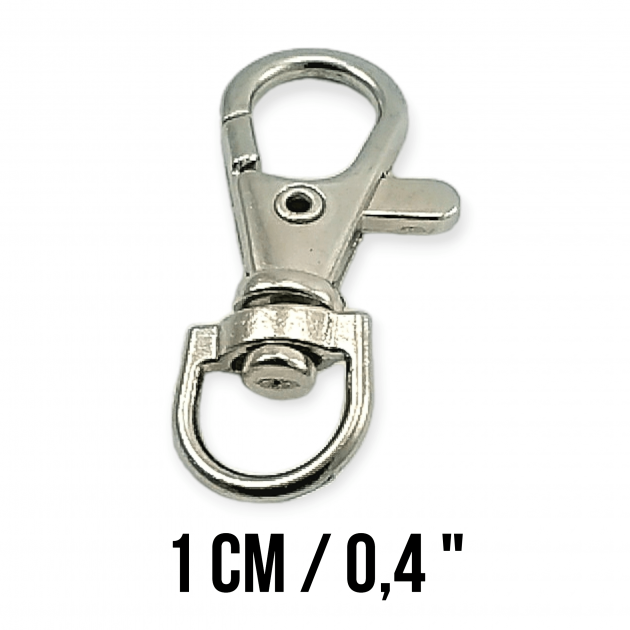 Paris Hook Spring Loaded Swivel Hooks - 10 mm 0,4" Keychain Hook - Parrot Hook (50Pcs/Pack) A 578PROMO
