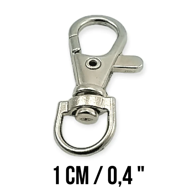 Paris Hook Spring Loaded Swivel Hooks - 10 mm 0,4" Keychain Hook - Parrot Hook (50Pcs/Pack) A 578PROMO