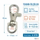 Paris Spring Swivel Hook A 578 with 9.7 mm / 0.382 in strap opening, ideal for keychains, lanyards, and small bag accessories