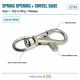 Paris Spring Swivel Hook A 578 with 9.7 mm / 0.382 in strap opening, ideal for keychains, lanyards, and small bag accessories