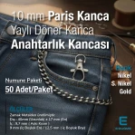 Paris Kanca Yaylı Döner Kancalar - 10 mm Anahtarlık Kancası - Papağan Kanca (50Adet / Paket) A 578PROMO