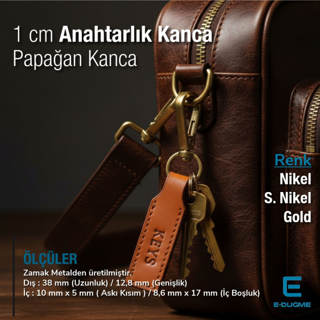 Parrot Hook 10 mm Almond Hook - Spring Swivel Hook A 579