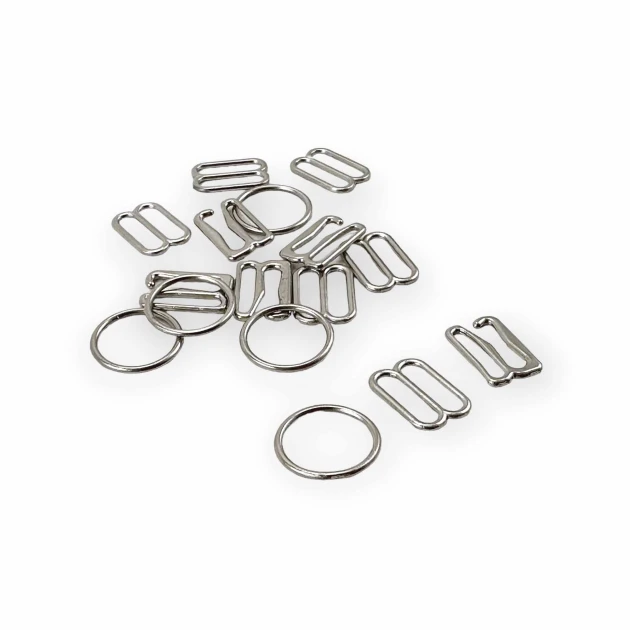 12 mm Sütyen Toka Seti - Askı Ayar Tokası Kancası ve Halkası AK00120