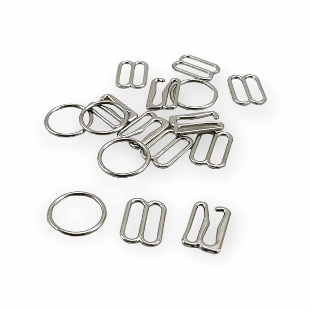 12 mm Sütyen Toka Seti - Askı Ayar Tokası Kancası ve Halkası AK00120