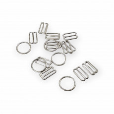 15 mm Bra Strap Adjuster Set - Strap Adjustment Buckle Hook and Loop AK00150