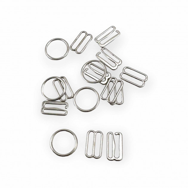 15 mm Sütyen Askı Ayar Seti - Askı Ayar Tokası Kancası ve Halkası AK00150