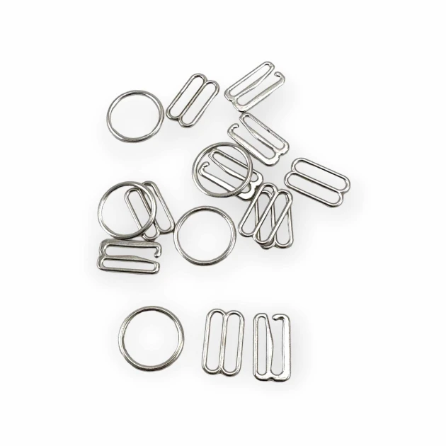 15 mm Bra Strap Adjuster Set - Strap Adjustment Buckle Hook and Loop AK00150