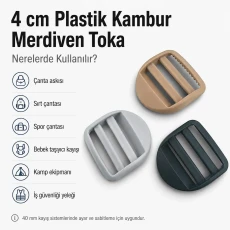 4 cm 1.6" Plastic Hump Buckle - Ladder Buckle - Bag Strap Adjustment Buckle AK0004