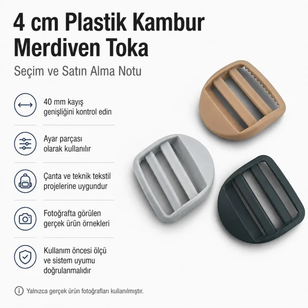 4 cm Plastic Hump Buckle for Bag Strap Adjustment - Durable and Stylish Ladder Buckle