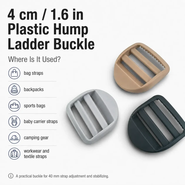 4 cm Plastic Hump Buckle for Bag Strap Adjustment - Durable and Stylish Ladder Buckle