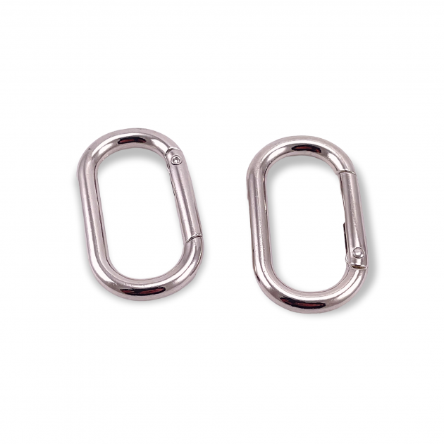 Oval Yaylı Halka 16 mm  Anahtarlık Halkası - Açılıp Kapanan Kelepçe A 461