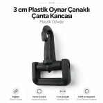 3 cm Plastik Oynar Çanaklı Çanta Kancası – 30 mm Kayış Uyumlu AL005552