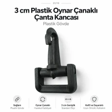 3 cm Plastik Oynar Çanaklı Çanta Kancası – 30 mm Kayış Uyumlu AL005552
