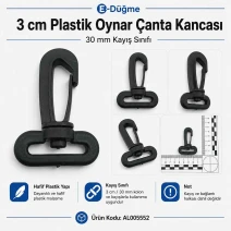 3 cm Plastik Oynar Çanta Kancası AL005552