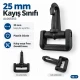 2,5 cm plastik oynar çanaklı çanta kancası, 25 mm kayış uyumlu, omuz çantaları, sırt çantaları, bel çantaları için ideal