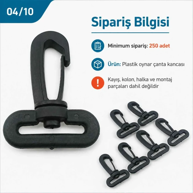 30 mm / 1.2 in Plastic Swivel Bag Hook AL005555-2