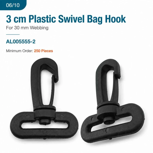 30 mm / 1.2 in Plastic Swivel Bag Hook AL005555-2