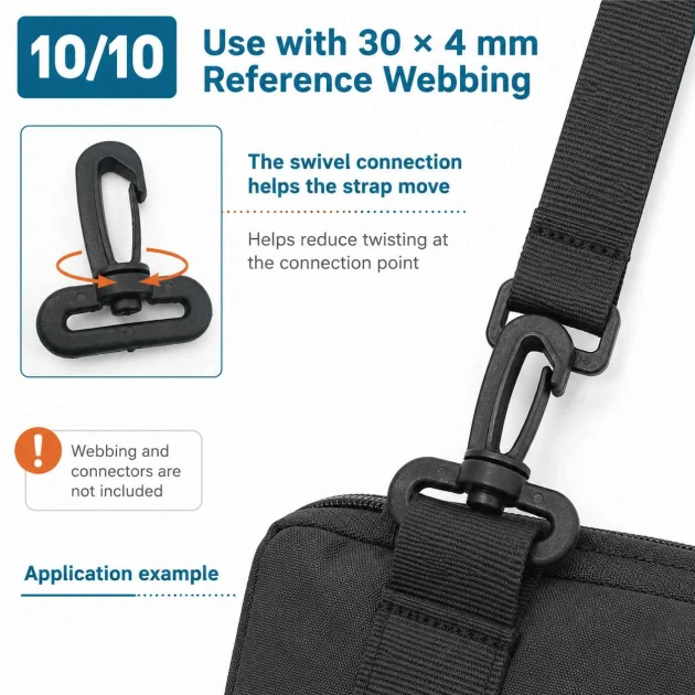 30 mm / 1.2 in Plastic Swivel Bag Hook AL005555-2