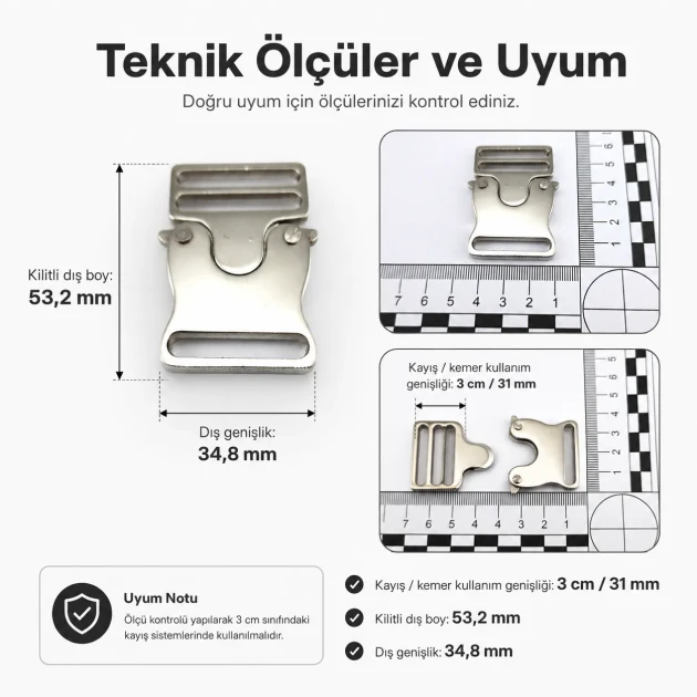 Snap Clasp 3 cm / 1.18 in Metal Zamak Buckle A0002 for bags and accessories