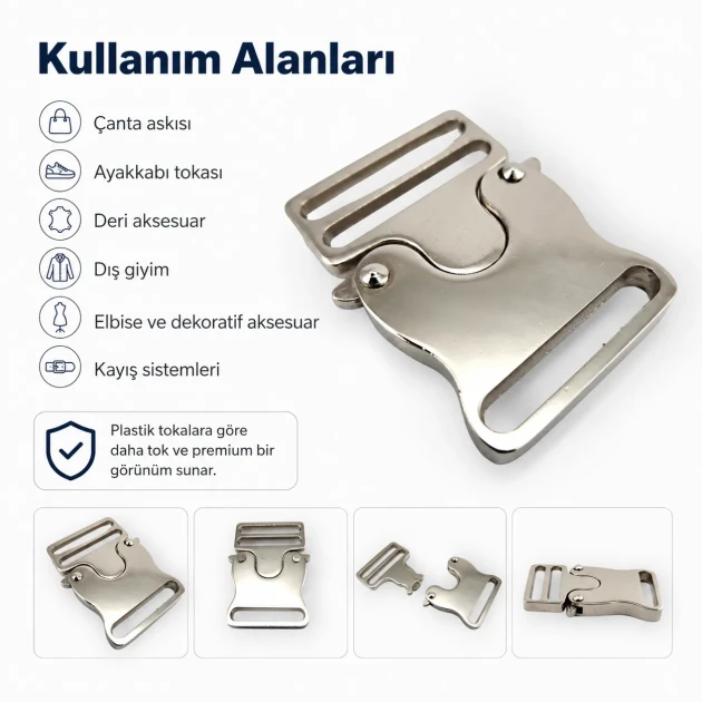 Snap Clasp 3 cm / 1.18 in Metal Zamak Buckle A0002 for bags and accessories