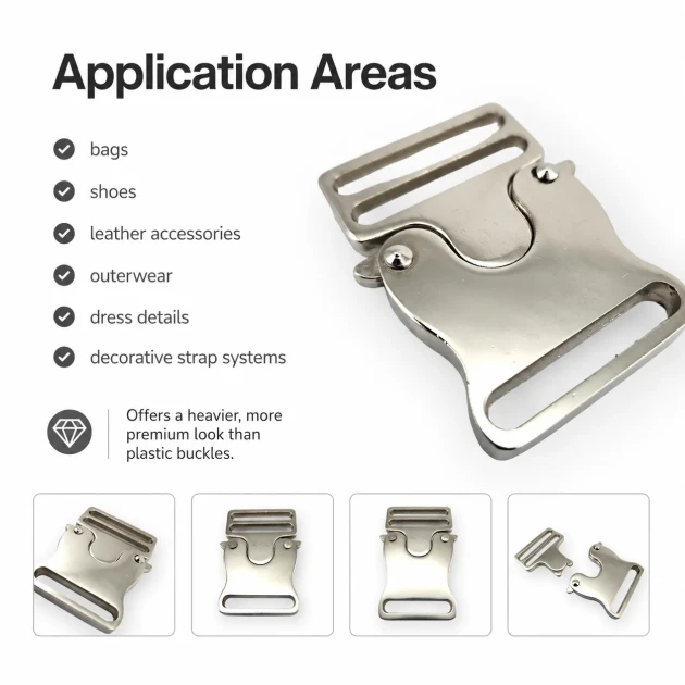 Snap Clasp 3 cm / 1.18 in Metal Zamak Buckle A0002 for bags and accessories