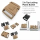 5 cm / 1.97 in Top-Lock Plastic Side-Release Bandolier Buckle made from durable PP material, ideal for bags and workwear