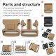 5 cm / 1.97 in Top-Lock Plastic Side-Release Bandolier Buckle made from durable PP material, ideal for bags and workwear