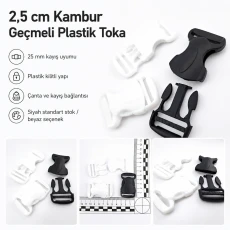 Side-Release Buckle 2.5 cm / 1 in Curved Plastic Snap Buckle for Bags and Webbing AL00010