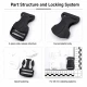 Side-Release Buckle 2.5 cm / 1 in Curved Plastic Snap Buckle for Bags and Webbing, durable and versatile fastening solution