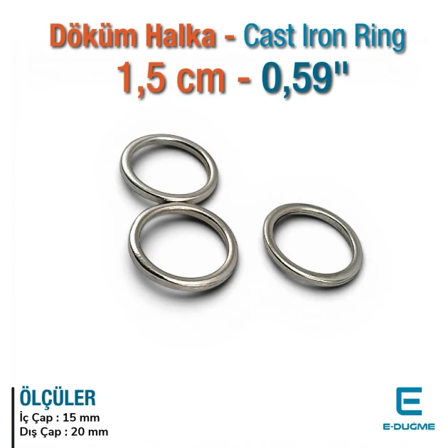1.5 cm 0.59" Cast Iron Ring - Zinc Alloy Round Ring AL0004532