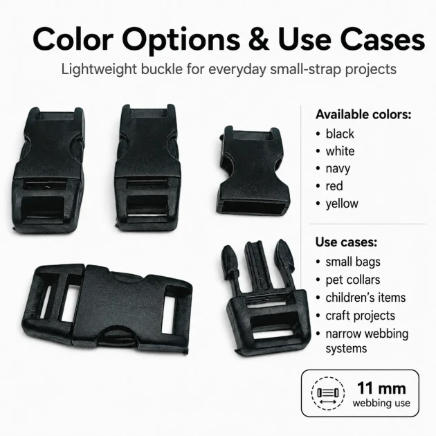 1 cm Side Release Plastic Buckle - Durable and Stylish Design for Bags and Accessories