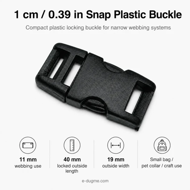 1 cm Side Release Plastic Buckle - Durable and Stylish Design for Bags and Accessories