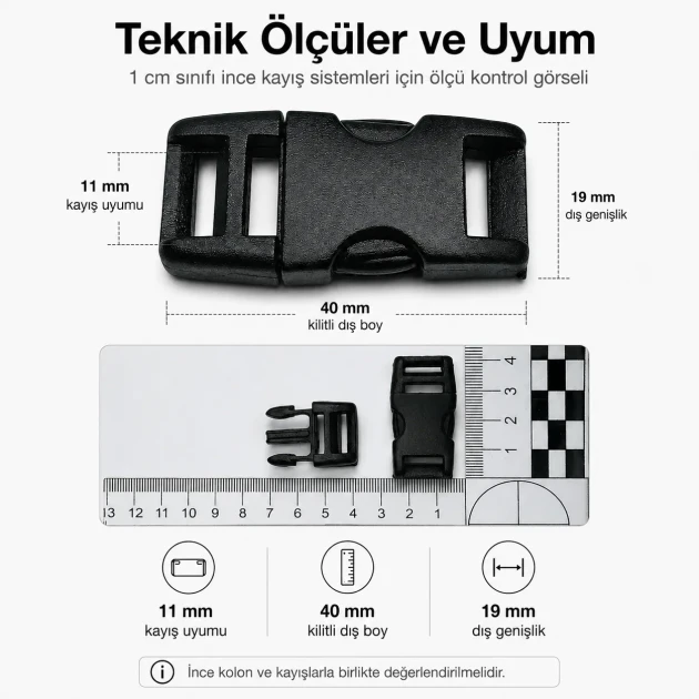 1 cm Side Release Plastic Buckle - Durable and Stylish Design for Bags and Accessories