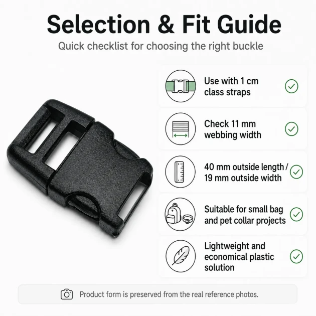1 cm Side Release Plastic Buckle - Durable and Stylish Design for Bags and Accessories