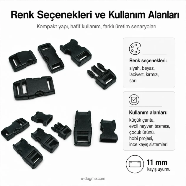 1 cm Side Release Plastic Buckle - Durable and Stylish Design for Bags and Accessories