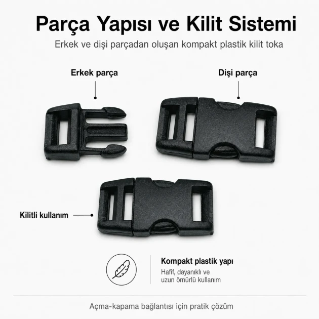 1 cm Side Release Plastic Buckle - Durable and Stylish Design for Bags and Accessories