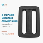 40 mm / 1.575 in Plastic Rectangular Strap Adjuster AL005510