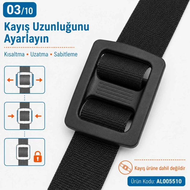 40 mm / 1.575 in Plastic Rectangular Strap Adjuster for adjustable bag straps, backpacks, and pet accessories