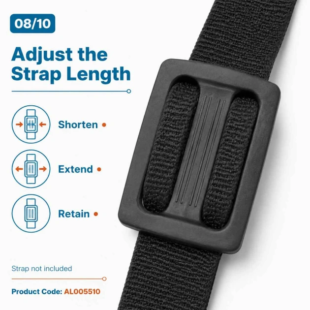 40 mm / 1.575 in Plastic Rectangular Strap Adjuster for adjustable bag straps, backpacks, and pet accessories