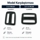 2,5 cm Plastik Dikdörtgen Askı Ayar Tokası, çanta ve kemer aksesuarları için ideal ayar çözümü