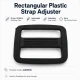 2,5 cm Plastik Dikdörtgen Askı Ayar Tokası, çanta ve kemer aksesuarları için ideal ayar çözümü