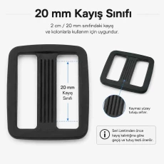 20 mm / 0.787 in Rectangular Plastic Strap Adjuster AL005513